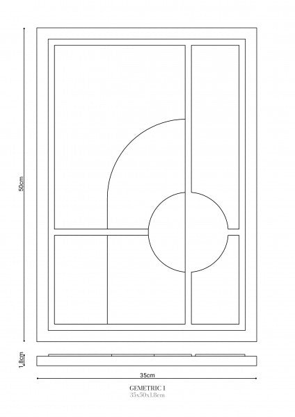 Wall Decor 350x500x18mm GEOMETRIC 1 MURSO Bianco