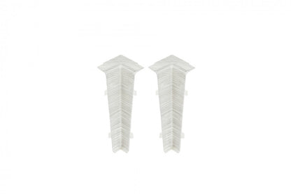 Internal corner for Hi Line skirting board 23.4x75mm 1 set = 2 pcs Cezar Brushed Aluminum White Matt