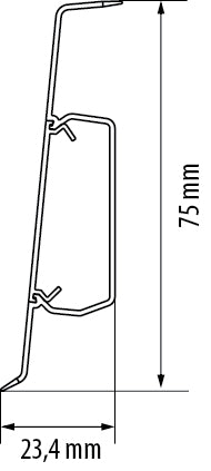 Zaślepki do listwy przypodłogowej Hi Line 23,4x75mm 1kpl=2szt(L+P) Cezar Dąb Dublin Mat