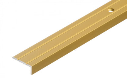 Narrow aluminum stair profile 25x10mm Cezar Gold Matt 1m