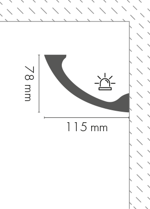 LOC-07 Cezar decorative strip, Matte White, 2.44 m