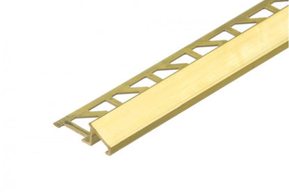 Brass tile ramp profile, oblique, Cezar Natural, raw, 2.50 m