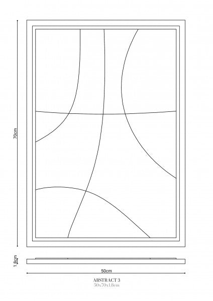 Wall Decor 500x700x18mm ABSTRACT 1 MURSO Smokey Grey