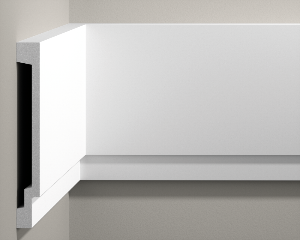 Listwa naścienna gładka LNG-25 klejona Cezar Biały Mat 2,40m