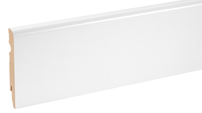 Закругленный плинтус из МДФ 100x16 мм, цвет Cezar White, RAL9003, полуматовый, 2,20 м