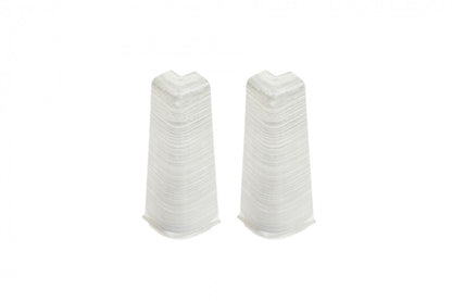 Narożnik zewnętrzny do listwy przypodłogowej Hi Line 23,4x75mm 1kpl=2szt Cezar Aluminium szczotkowane białe Mat