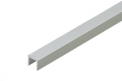 Aluminum U-shaped form 8x8x1mm Cezar Silver Matte 1m