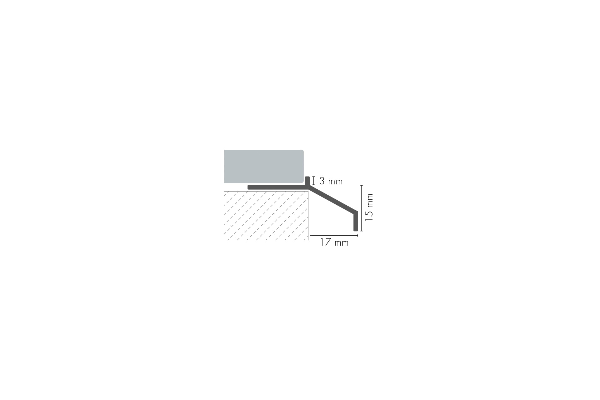 Profil do glazury aluminiowy okapowy Cezar Naturalny surowy 2,50m