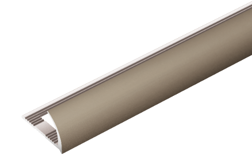 Profil do glazury aluminiowy krawędziowy owalny 10mm Cezar Szampan Mat 2,50m