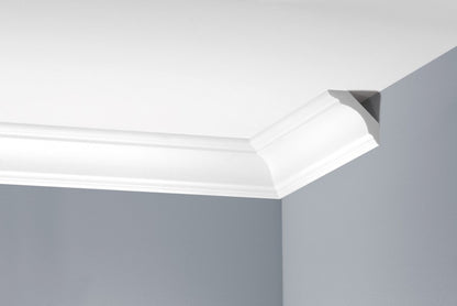 Smooth cornice strip LGG-22 Flex Cezar White 2.40m