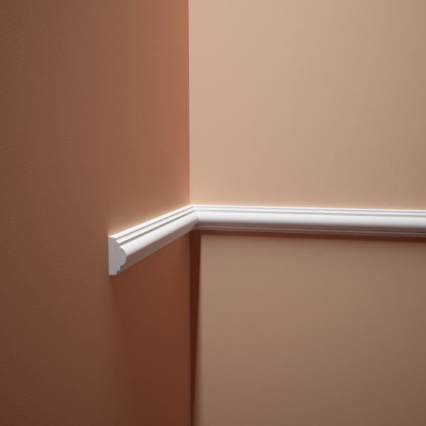 Listwa naścienna gładka LNG-42 Cezar Biały Mat 2,44m