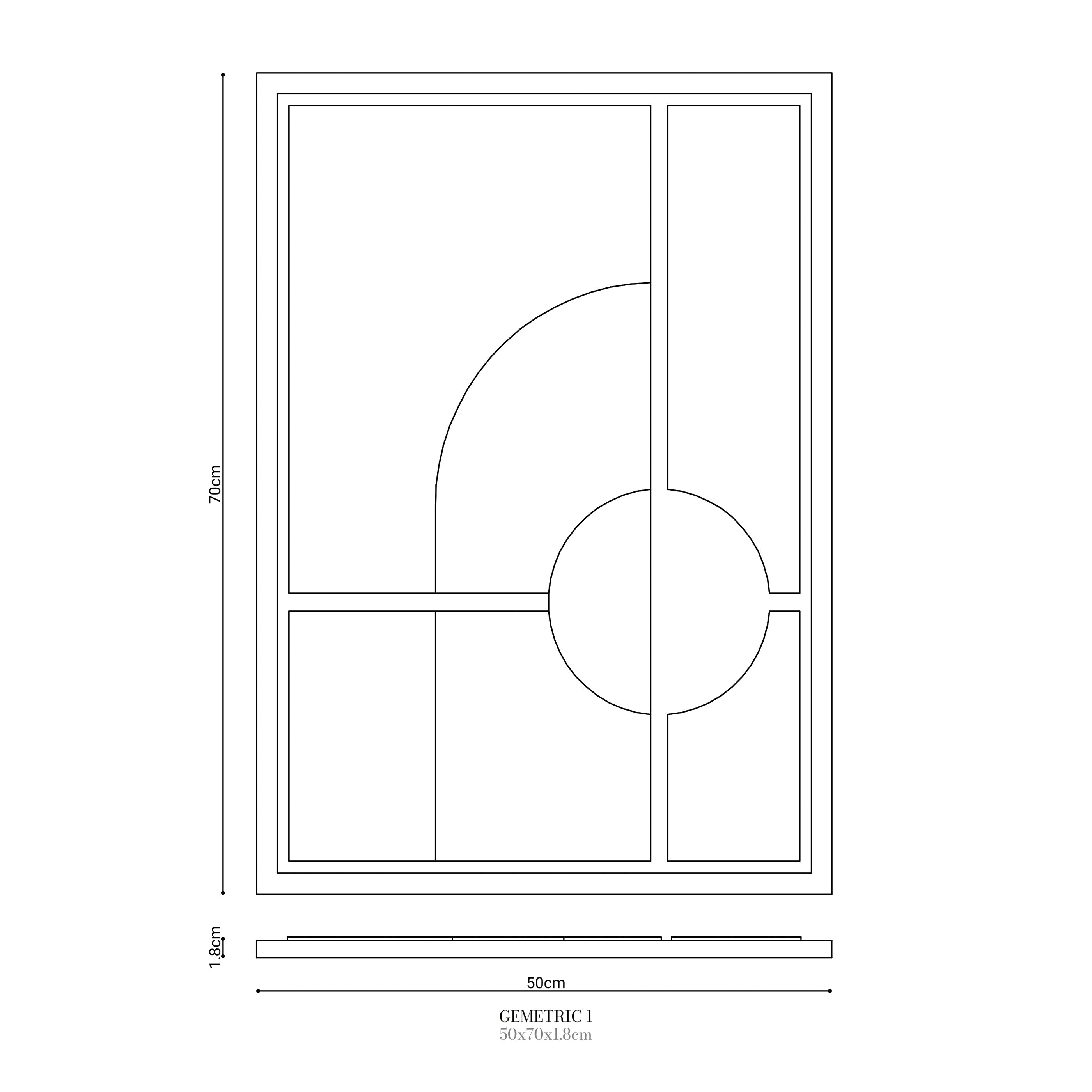 Wall Decor 500x700x18mm GEOMETRIC 1 MURSO Bianco