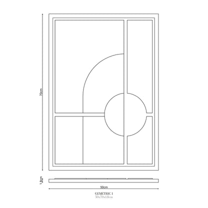 Wall Decor 500x700x18mm GEOMETRIC 1 MURSO Bianco