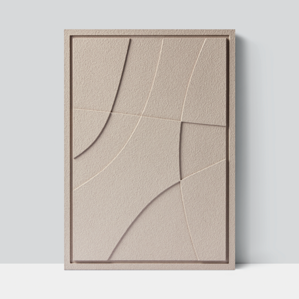 Wall Decor 500x700x18mm ABSTRACT 2 MURSO Almond Beige