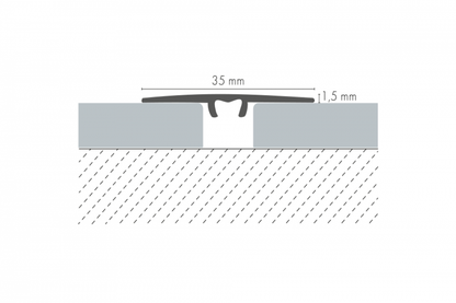 Aluminum threshold profile flat 35mm 5in1 Cezar Oak Clay Matt 0.93m