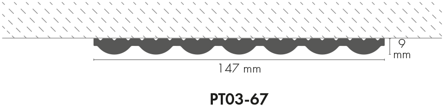 Panel ścienny THALIA03 147x8,5mm Cezar Biały mat 2,80m