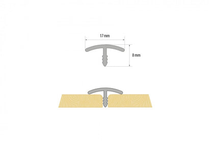 Декоративный защитный профиль из ПВХ для стыков, 17 мм, 2,75 м, цвет светлый дуб.