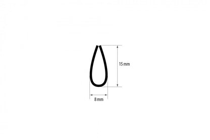 PVC clamp profile 15x0.9mm L=2.00m Black RAL 9005