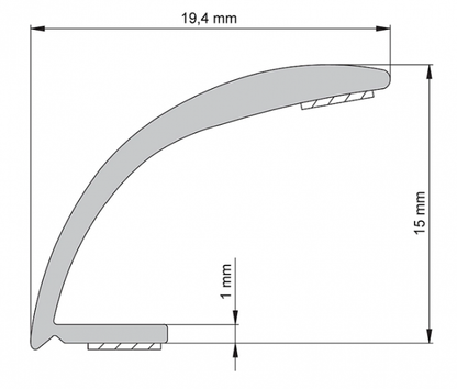 PVC tile profile, bathtub edge strip, L=2.50m, White Porcelain