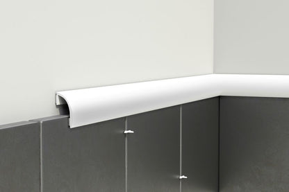 PVC tile profile, bathtub edge strip, L=2.50m, White Porcelain