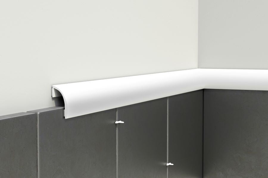 PVC tile profile, bathtub edge strip, L=2.50m, White Porcelain