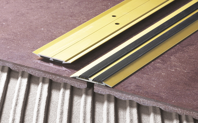 WIDE FLAT TRANSITION STRIP WITH RUBBER LPPS ZG ALUMINIUM