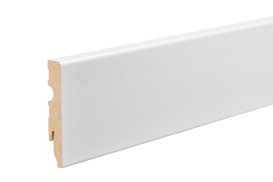 Listwa MDF przypodłogowa 80x14,5mm kwadrat R3 L= 2,20m lakier półmat Biały RAL 9003 