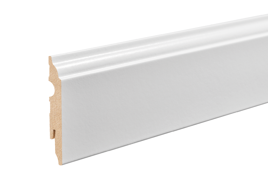 Listwa MDF przypodłogowa 82x13mm dekor 1 L= 2,20m lakier półmat Biały RAL 9003 