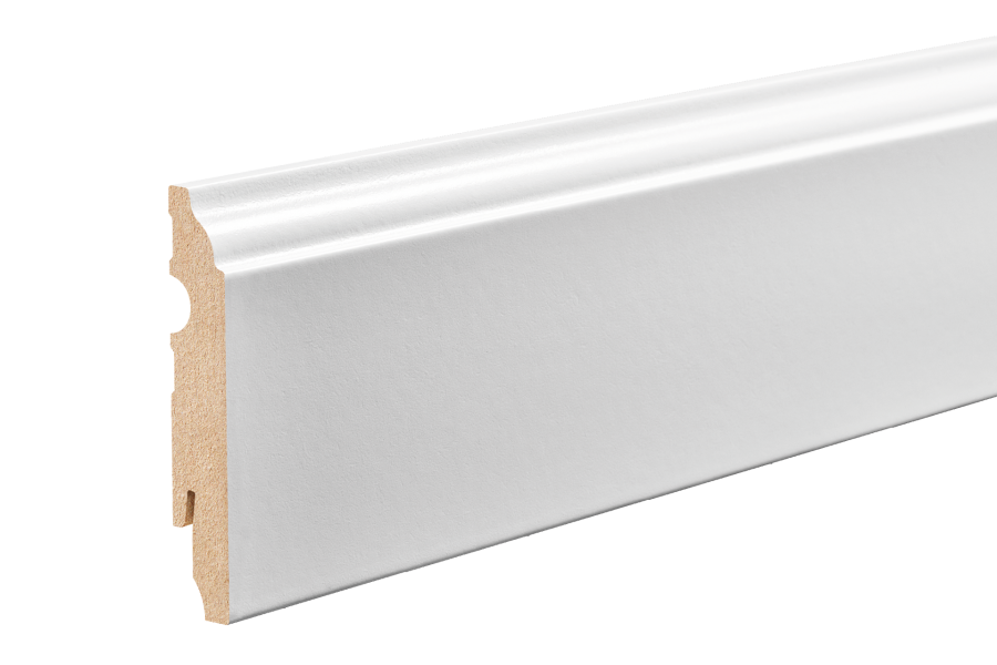 Listwa MDF przypodłogowa 90x16mm dekor 1 L= 2,20m lakier półmat Biały RAL 9003 