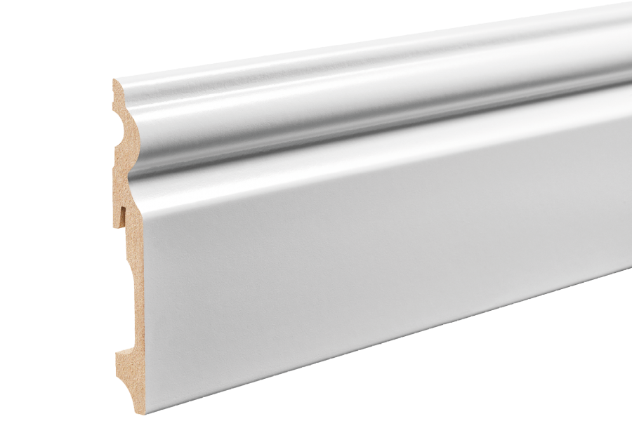 Listwa MDF przypodłogowa 115x14,5mm dekor 2 L= 2,20m lakier półmat Biały RAL 9003 