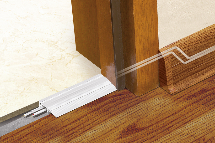 Openable slanted door step strip  Cezar L=1,00m Golden 