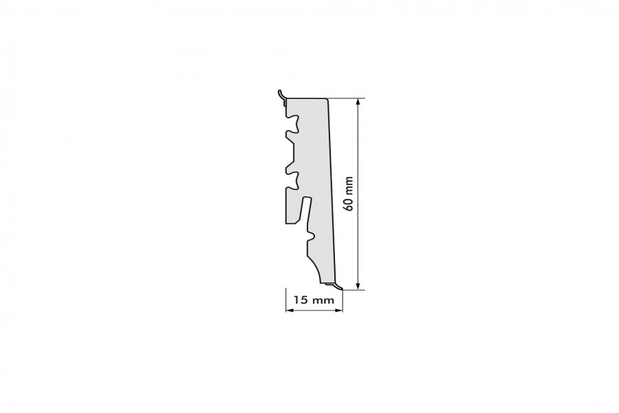 Listwa przypodłogowa Masterline PVC mat 60mm 2,4m Dąb Saintes 
