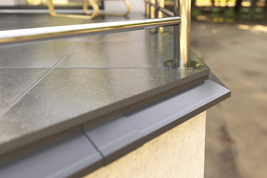 Balkonowy profil okapowy OKAP100 aluminium malowane 2m Szary 