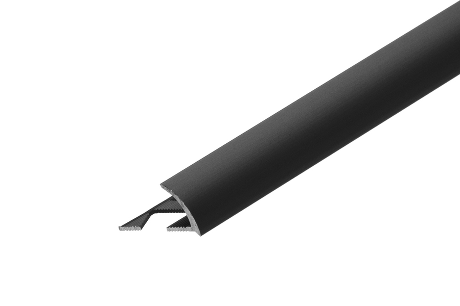 Profil krawędziowy owalny aluminium malowane 10mm 2,5m Czarny mat 