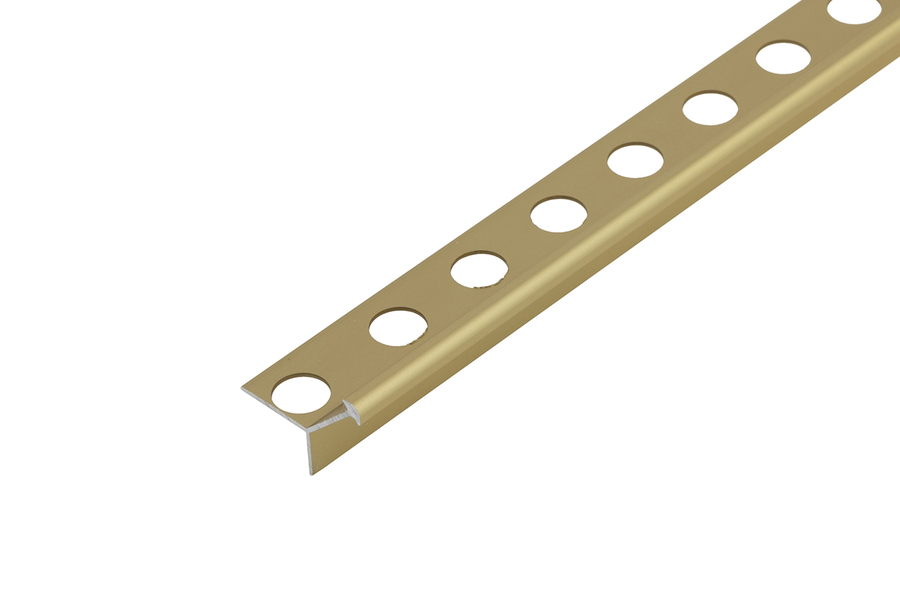 Profil zewnętrzny wąski do glazury aluminium anoda 12mm 2,5m Złoty 