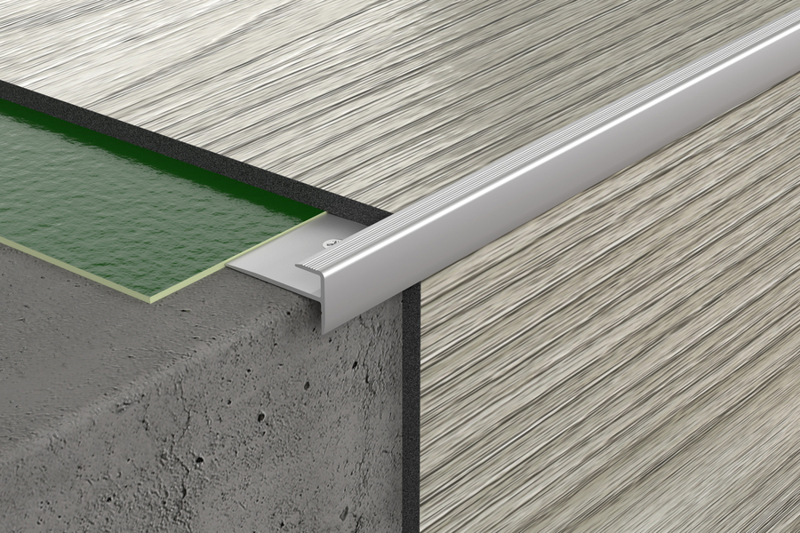 Profil schodowy do paneli LVT aluminium anoda 5mm 1,35m Srebrny 