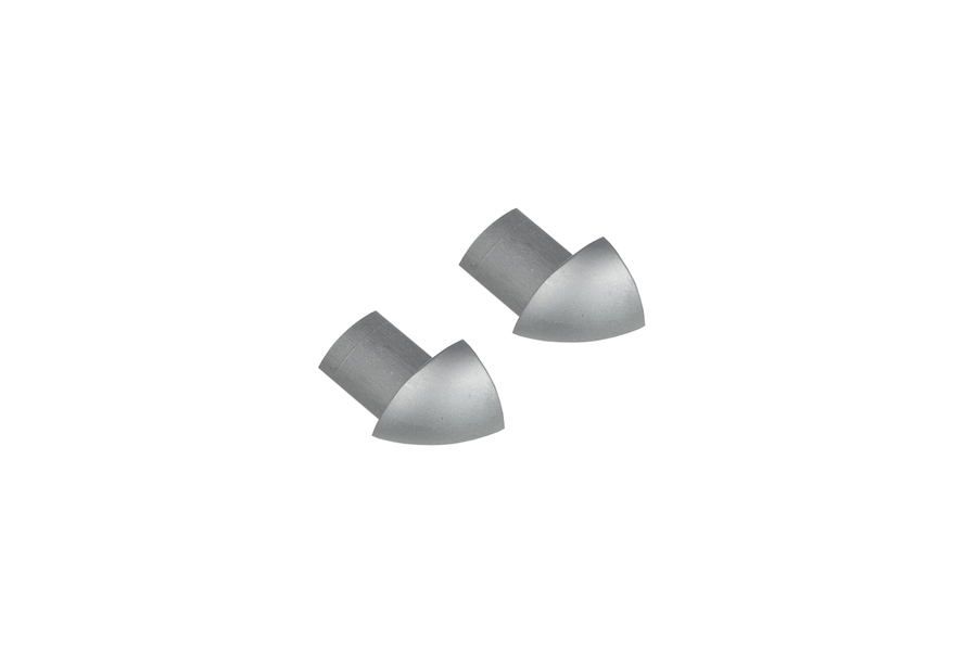 Narożnik zewnętrzny CAPS do profilu krawędziowego owalnego aluminium anoda 10mm Srebrny 2szt. 