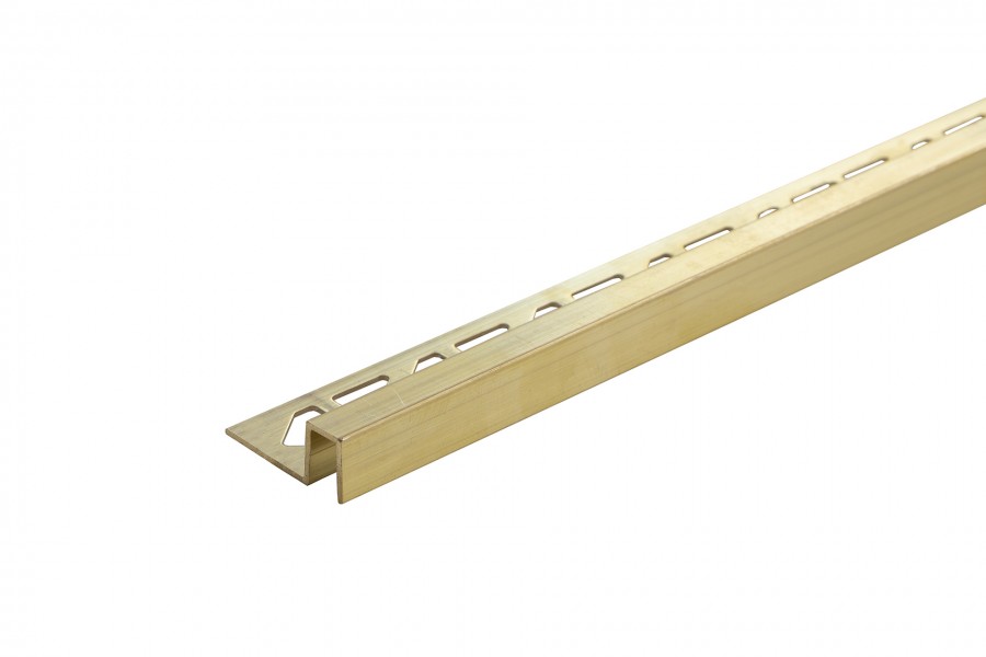Profil krawędziowy kwadratowy do glazury mosiądz naturalny 11x8mm 1m Złoty 