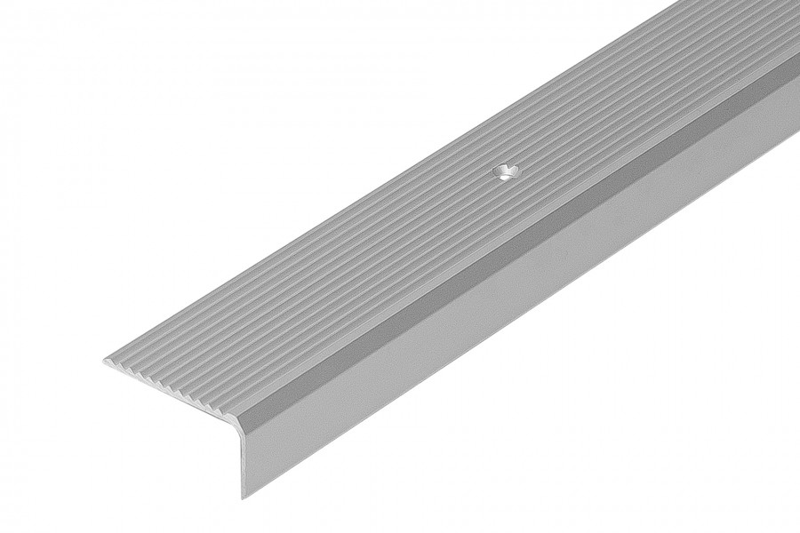 Profil schodowy ryflowany szeroki aluminium anoda 2,7m Srebrny 