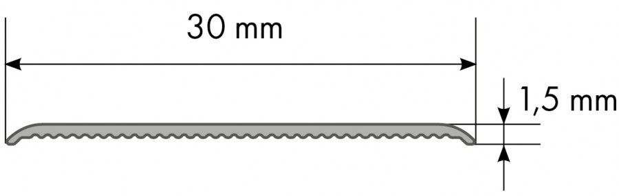 Listwa ochronna AL płaska gładka 30mm L= 0,93m Srebrny El-Poler 