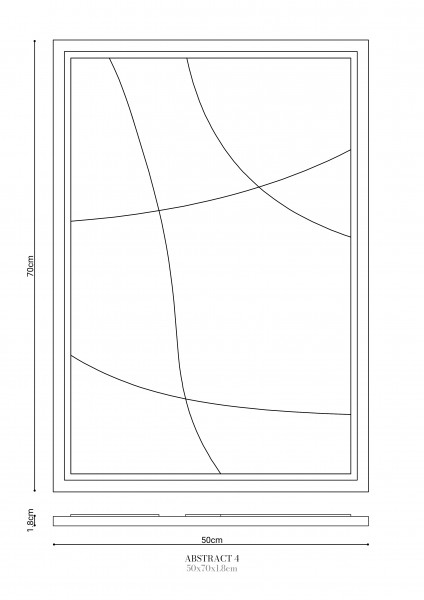 Wall Decor 500x700x18mm ABSTRACT 4 z mocowaniem Bianco glinka barwiona 